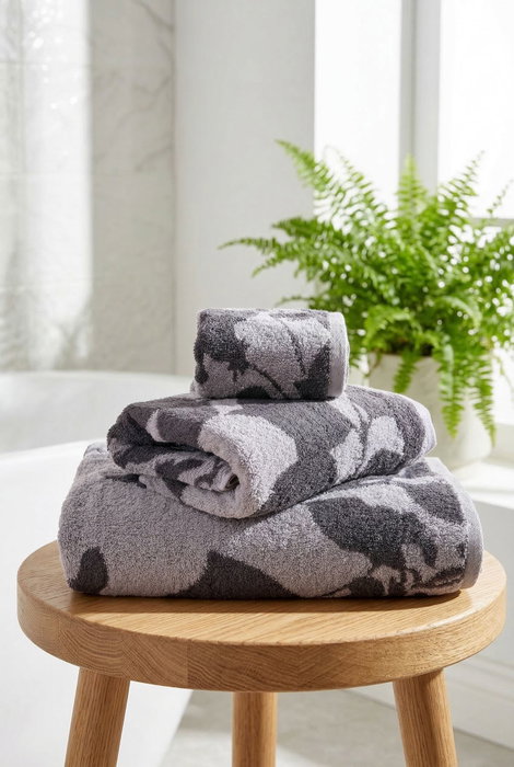 Mijolnir Juego de toallas Zebra de 3 piezas Gris y Negro Mijolnir Juego de toallas Zebra de 3 piezas Gris y Negro